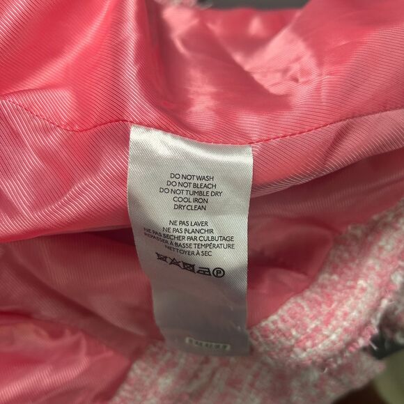 Anthropologie Maeve Pink Tweed Jacket Blazer Size 2 Y2K Preppy Office Pearls - Picture 7 of 10
